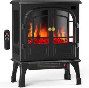 Freestanding Fireplace 26” Powerful Electric Heater by Sweetcrispy
